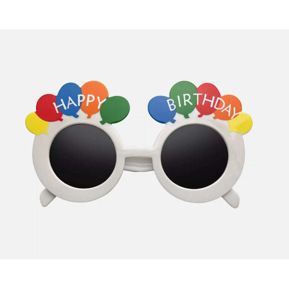 Ochelari Petrecere Happy Birthday, Protectie UV si Design Aniversar, Plastic Rezistent, 18.5x11.5 cm, Alb