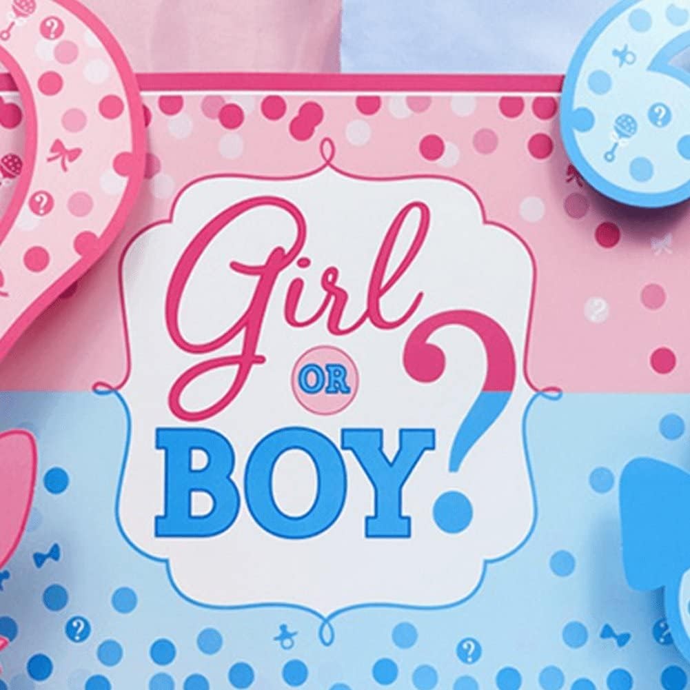 Banner Gender Reveal, Panou Decorativ Petrecere Girl or Boy, Fundal Foto Rezistent, Material Plastic, 150 x 100 cm, Albastru și Roz