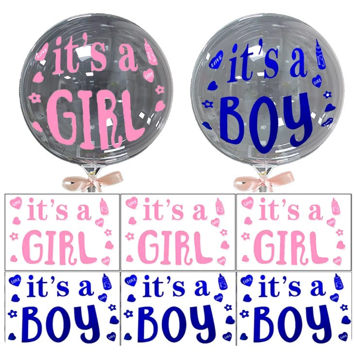 Sticker Autocolant It's a Girl, Tematica Gender Reveal si Baby Shower, Decoratiune Petrecere Fete, Vinil Autoadeziv, 19.5 x 27.5 cm, Roz