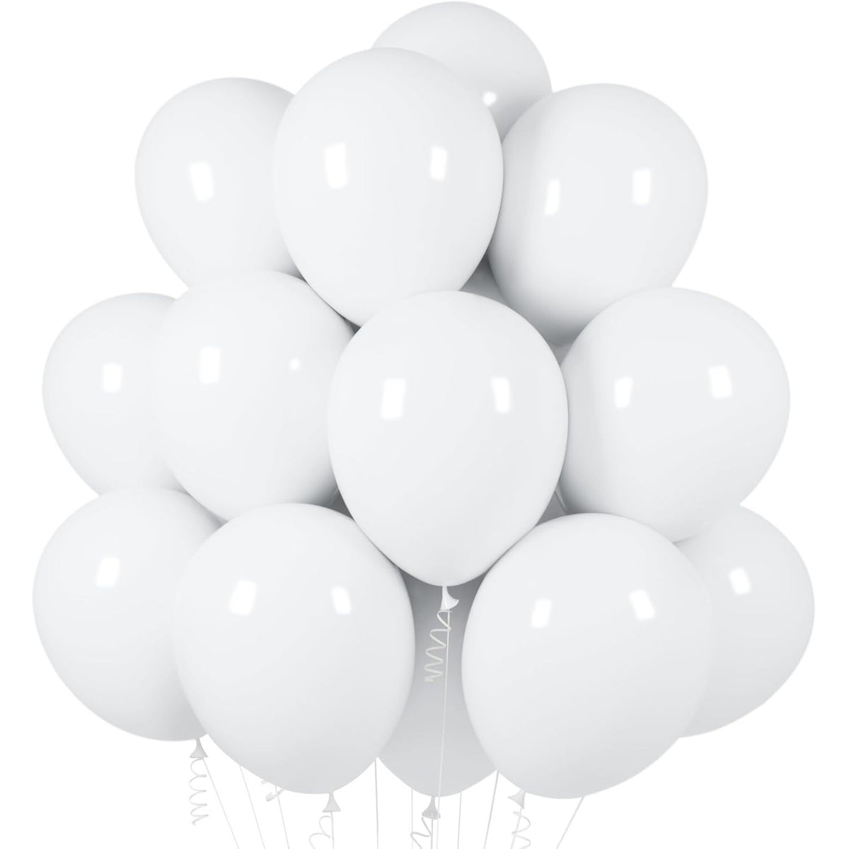 Set 10 Baloane din Latex Metalizate, Model Party pentru Petreceri, Compatibile Aer si Heliu, Biodegradabile, Alb si Argintiu, 23 cm, 2.2 g