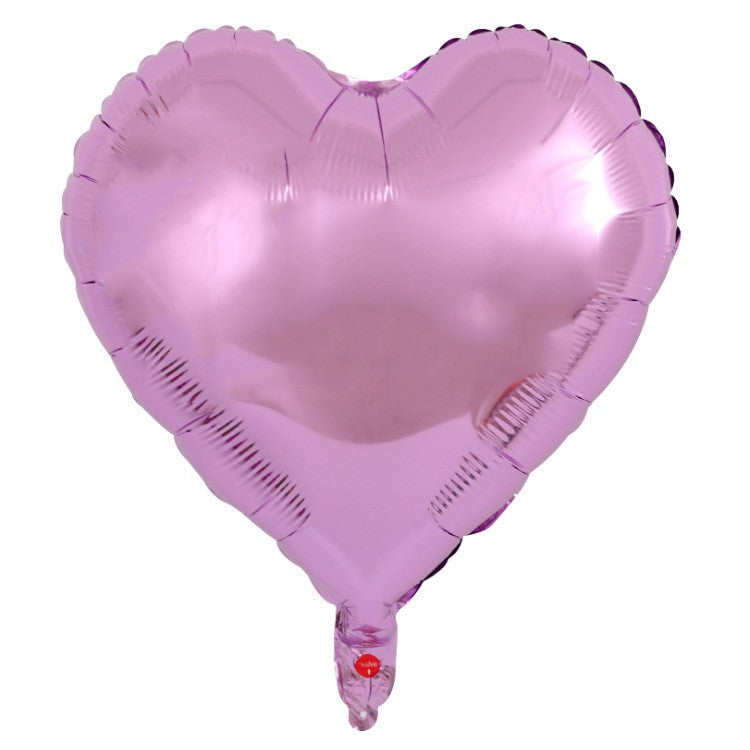 Set 3 Baloane Inimă din Folie Metalizată, Decor Ziua Îndrăgostiților, Umflare Aer sau Heliu, Include Pai, 45 cm, Roz