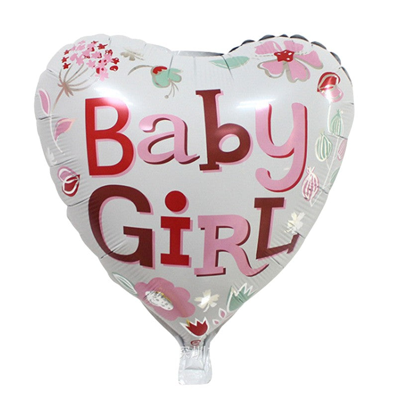 Set 2 Baloane din Folie Metalizata, Model Inima si Cerc, Tema Botez Fetita, Compatibile Aer sau Heliu, Roz, 45 cm