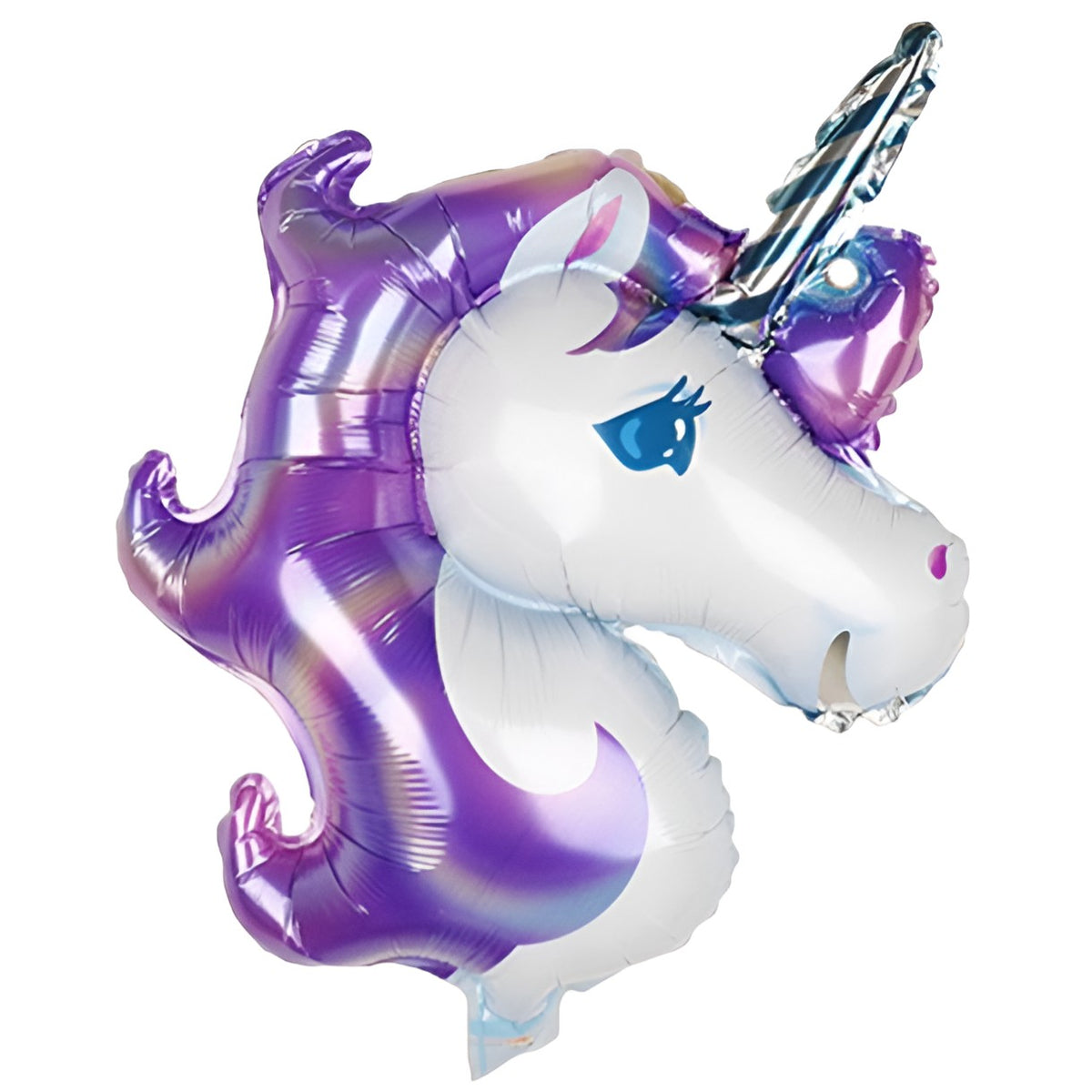 Balon din Folie Metalizata, Figurina Unicorn Gigant, Animale Fantastice, Umflare Aer sau Heliu, 115 cm, Mov