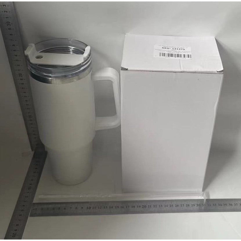 Cana Termos cu Maner si Pai, Izolare Termica 6 Ore, Interior Otel Inoxidabil 304, Capac Rotativ Anti-Scurgere, Capacitate 1200 ml, 9.9 x 9.9 x 27 cm, Alb