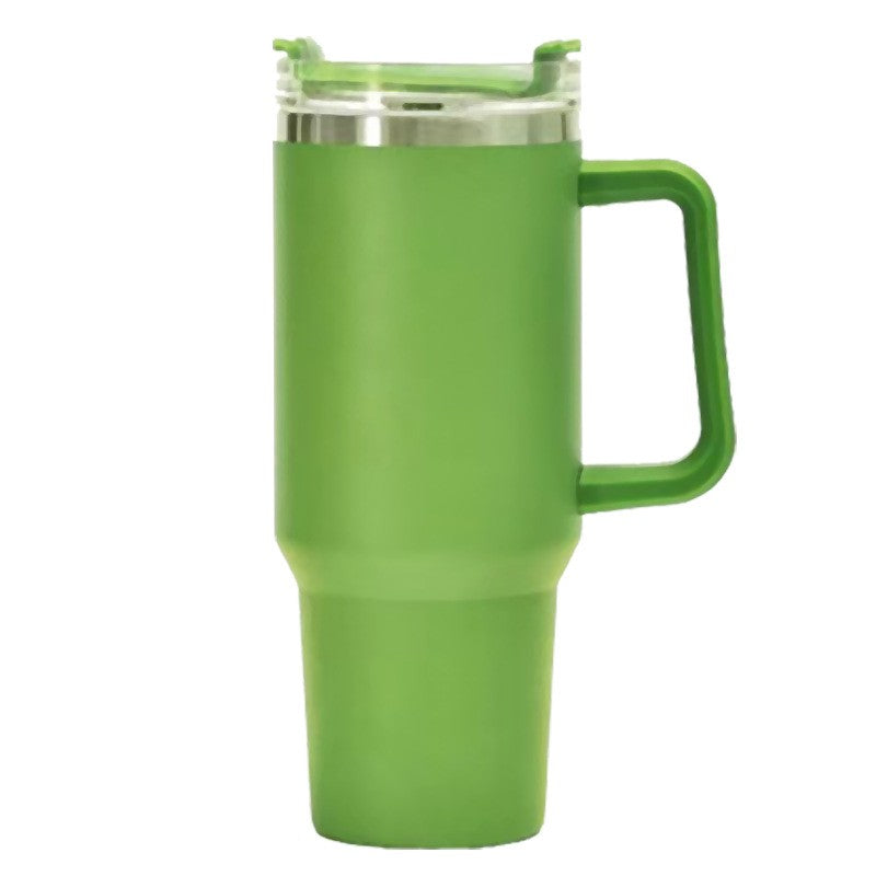Cana Termos cu Maner si Pai, Izolare Termica 6 Ore, Interior Otel Inoxidabil 304 si Exterior Plastic, Capacitate 1200 ml, 9.9 x 9.9 x 27 cm, Verde