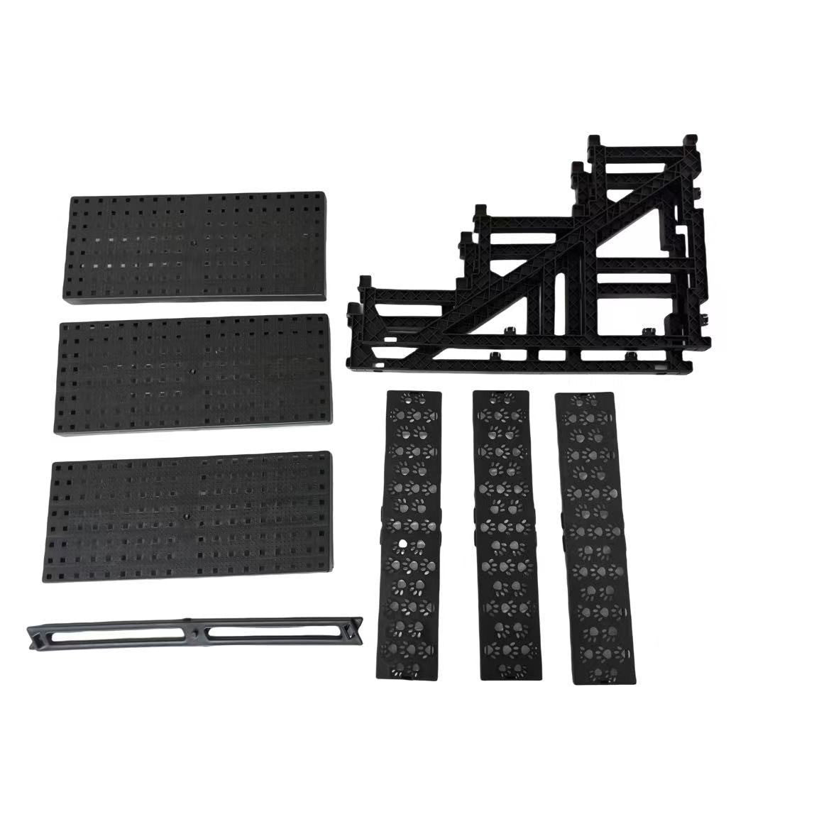 Scara pentru Animale de Companie, 3 Trepte Detasabile pentru Caini si Pisici, Structura PP cu Husa din Plus, 45x35x30 cm, Gri