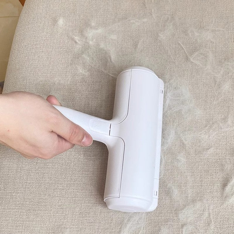 Rolă pentru Îndepărtarea Părului de Animale, Dispozitiv Reutilizabil cu Mâner și Compartiment Colector, Ideal pentru Mobila și Tapițerie, 19x19x6 cm, Alb/Roșu
