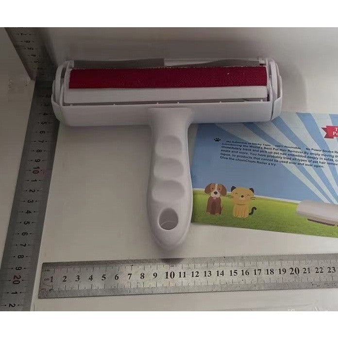 Rolă pentru Îndepărtarea Părului de Animale, Dispozitiv Reutilizabil cu Mâner și Compartiment Colector, Ideal pentru Mobila și Tapițerie, 19x19x6 cm, Alb/Roșu