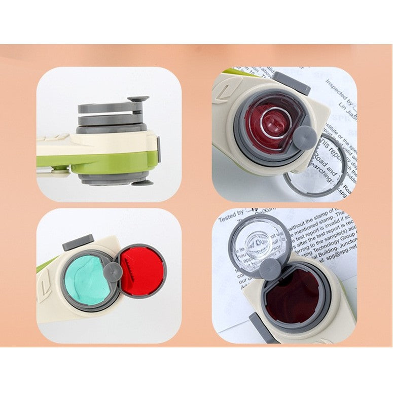 Pix Multifunctional pentru Copii cu Lupa Integrata, Instrument de Scris si Jucarie Creativa, Material ABS Rezistent, Mina 2 mm, Multicolor, 5 x 1.5 x 17 cm
