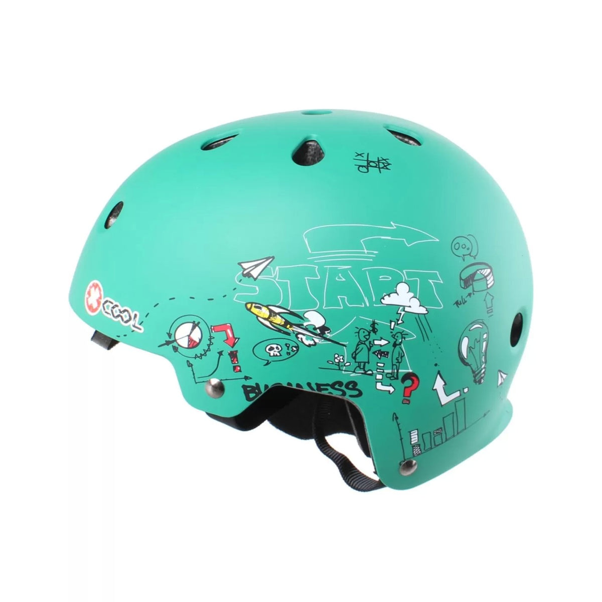 Cască de Protecție pentru Copii, Mărime M, 52-57 cm, Interior Spumă EPS și Exterior ABS Rezistent, Unisex, Verde