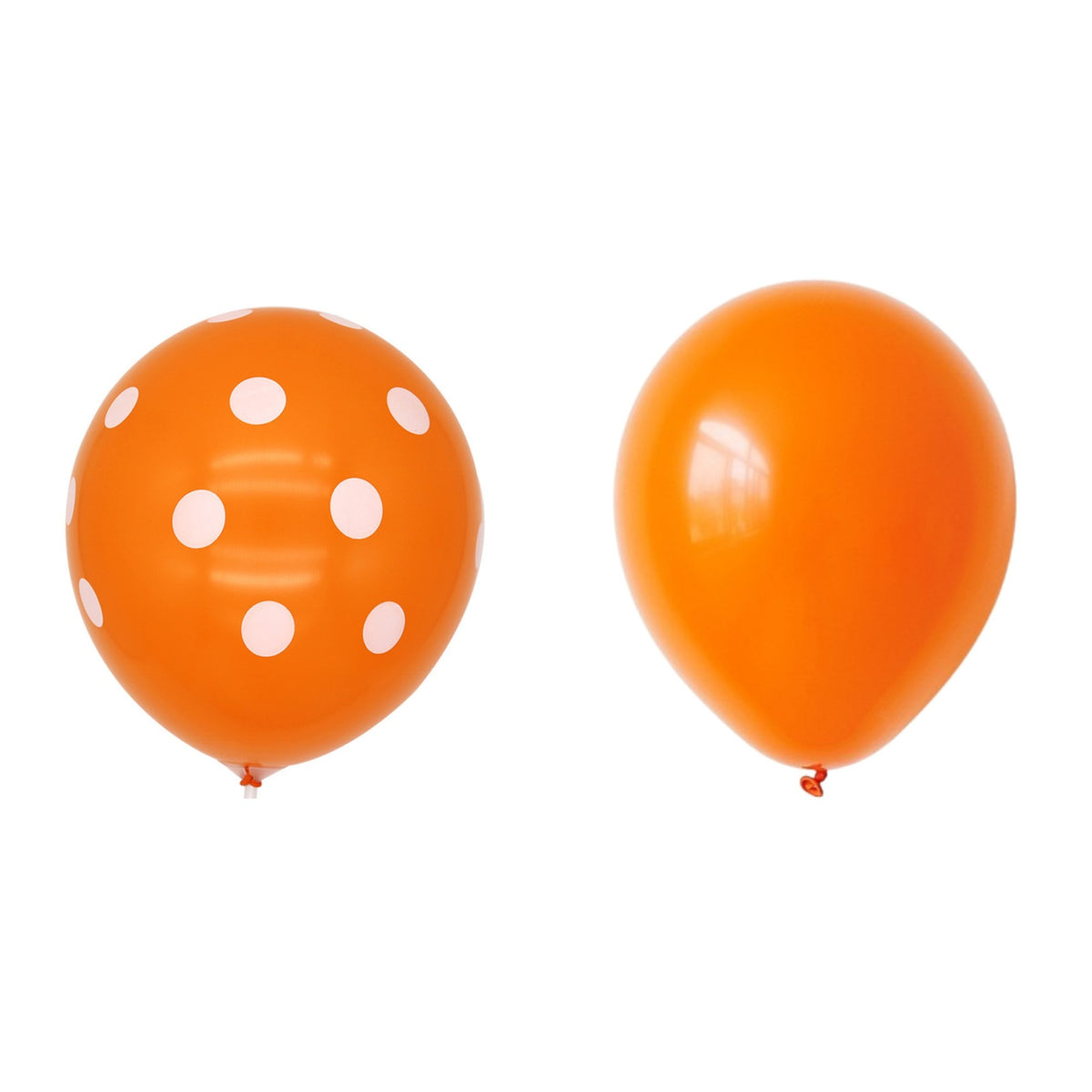 Set 10 Baloane Petrecere, Mix Modele Simple si cu Buline, Latex Biodegradabil, Compatibile Heliu sau Aer, 30 cm, Portocaliu
