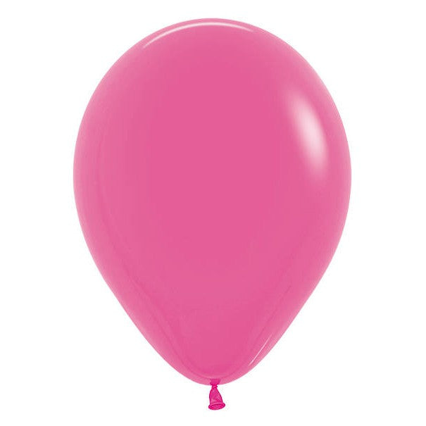 Set 10 Baloane Party din Latex, Mix Baloane cu Buline și Simple, Compatibile Aer sau Heliu, 30 cm, Fucsia, 2.8 g