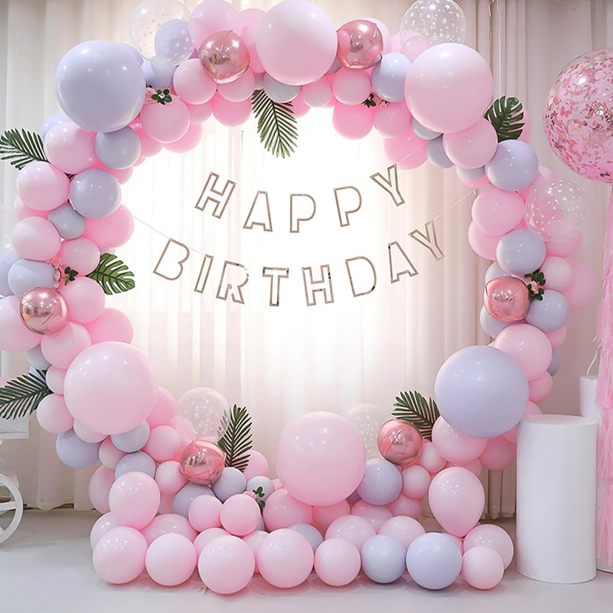 Set 10 Baloane Party din Latex, Accesorii Decoratiuni Petrecere, Biodegradabile, Compatibile Aer sau Heliu, 13 cm, Roz, 1 g