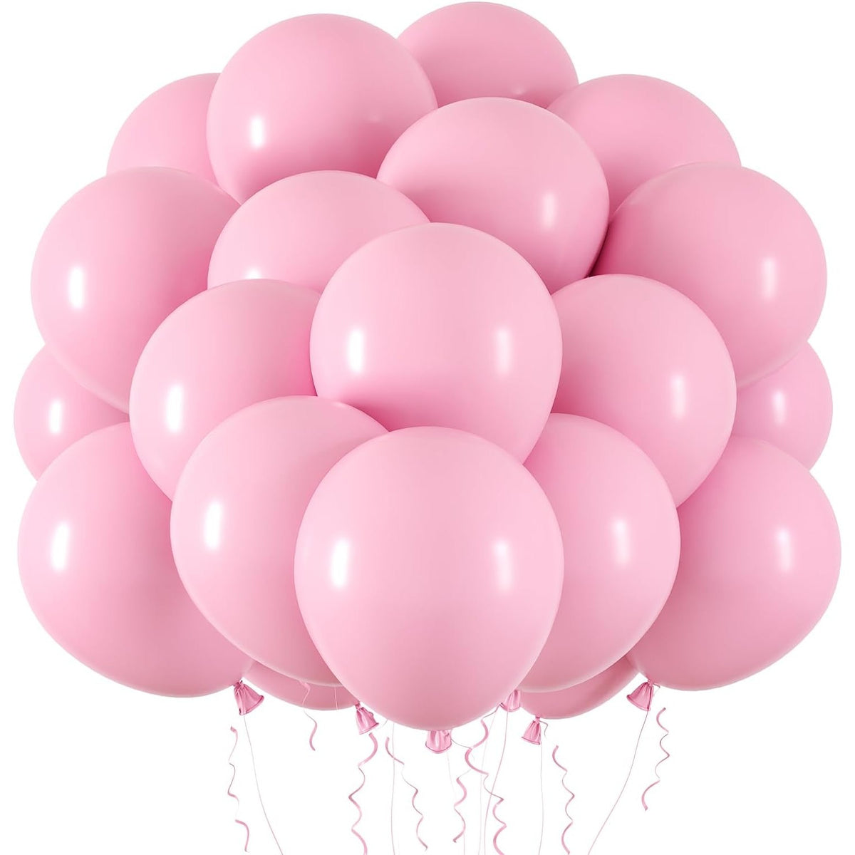 Set 10 Baloane Party din Latex, Accesorii Decoratiuni Petrecere, Biodegradabile, Compatibile Aer sau Heliu, 13 cm, Roz, 1 g