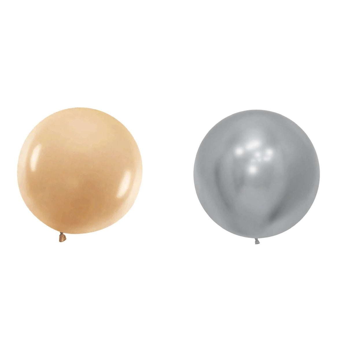 Set 2 Baloane Latex Party Jumbo, Baloane Gigant pentru Aer sau Heliu, Biodegradabile, 90 cm, Auriu si Argintiu, 35 g