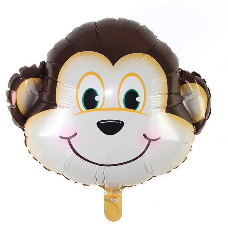 Set 5 Baloane Folie Metalizata, Figurine Animale Salbatice, Compatibile Aer si Heliu, Pai pentru Umflare Inclus, Multicolor, 30 cm