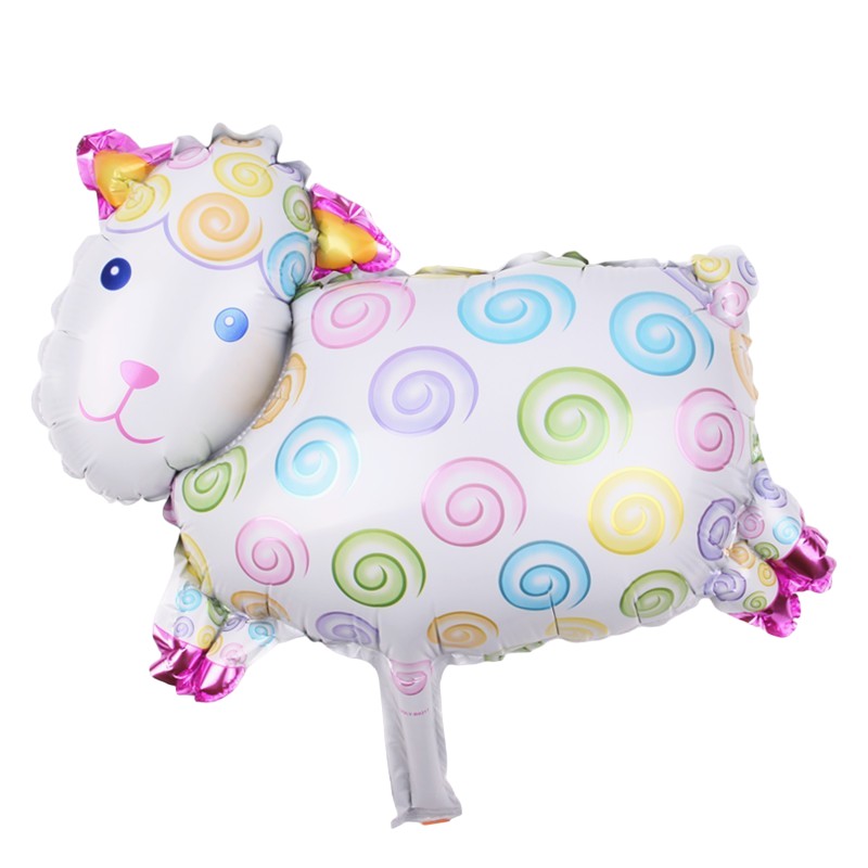Set 5 Baloane din Folie Metalizata, Figurine Animale Domestice pentru Petrecere, Compatibile cu Aer sau Heliu, include Pai Umflare, Multicolor, 30 cm