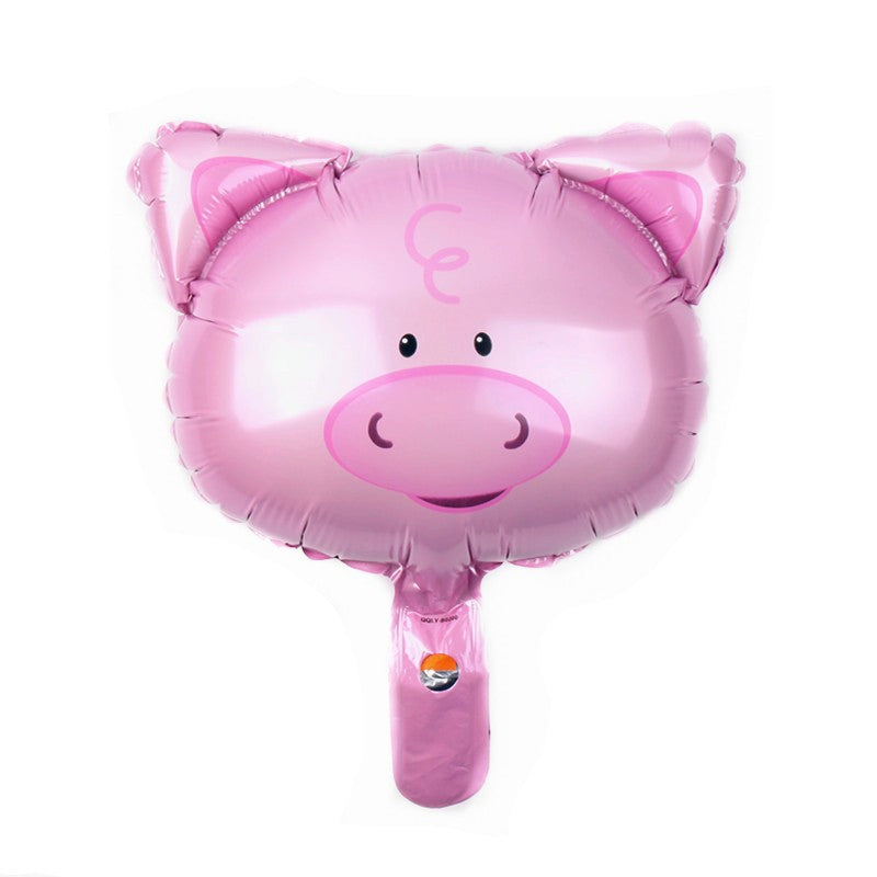 Set 5 Baloane din Folie Metalizata, Figurine Animale Domestice pentru Petrecere, Compatibile cu Aer sau Heliu, include Pai Umflare, Multicolor, 30 cm
