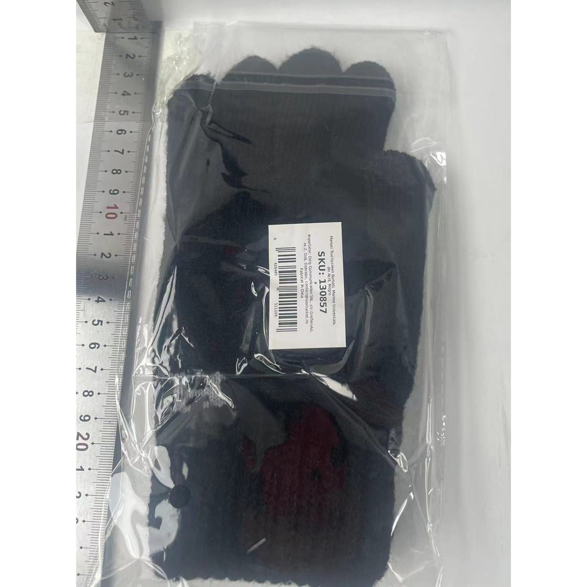 Manusi Barbati pentru Iarna cu Functie Touchscreen, Interior Catifelat si Manseta Elastica, Acril Tricotat, Model H, Marime Universala, Negru
