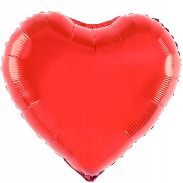 Balon din Folie Metalizata Inima, Figurina Tematica Iubire, Rezistent la Aer si Heliu, Include Pai Umflare, Rosu, 40 cm