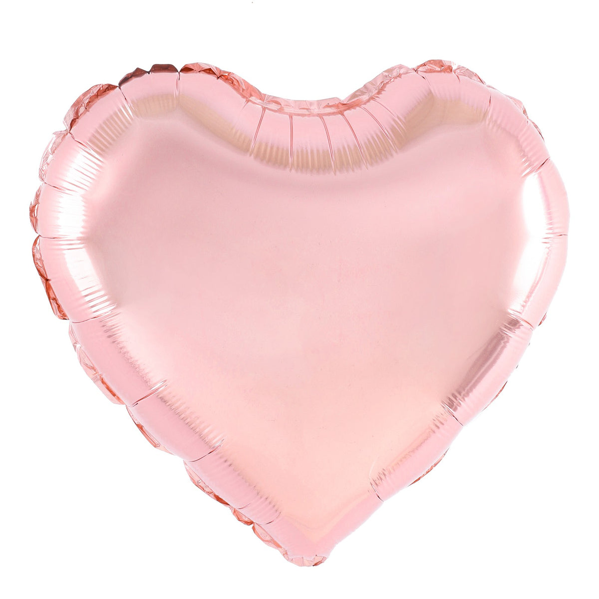 Balon din Folie Metalizată, Figurină Inimă pentru Aniversări și Evenimente, Set cu Pai Inclus, Compatibil Aer sau Heliu, Aluminiu, 40 cm, Rose Gold