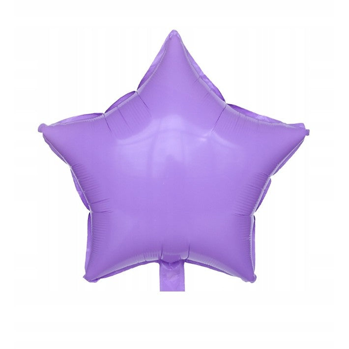 Balon din Folie Metalizata, Figurina Stea pentru Aniversare, Model Clasic, Umflare cu Aer sau Heliu, include Pai, 40 cm, Mov