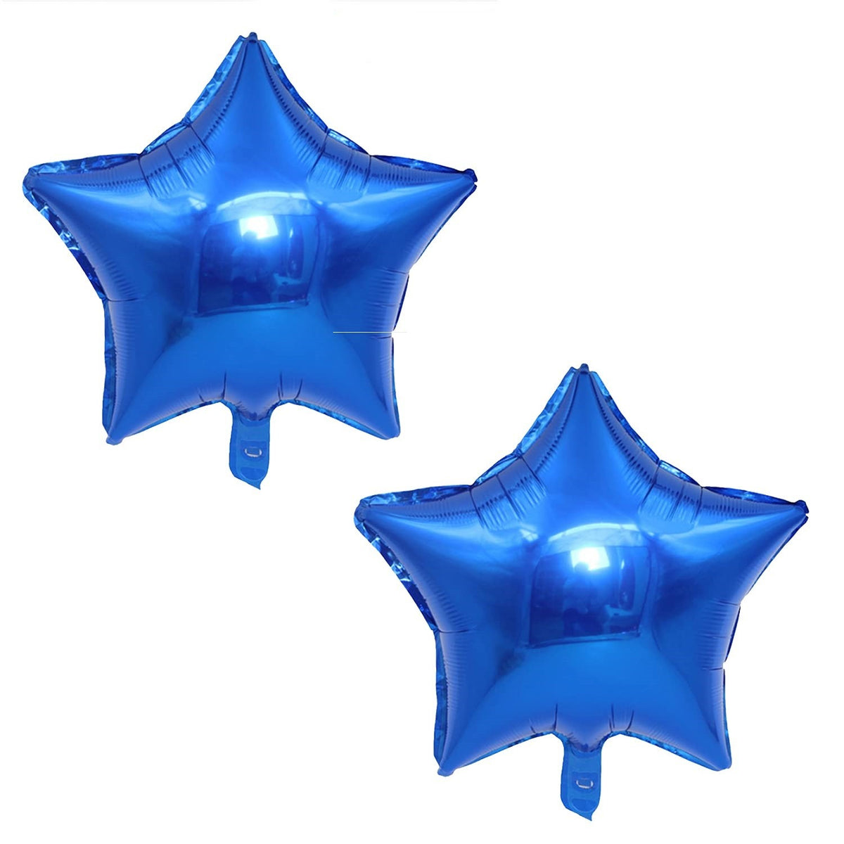 Balon din Folie Metalizata, Figurina Stea, Tematica Aniversare, Umflare Aer sau Heliu, Include Pai, 40 cm, Albastru