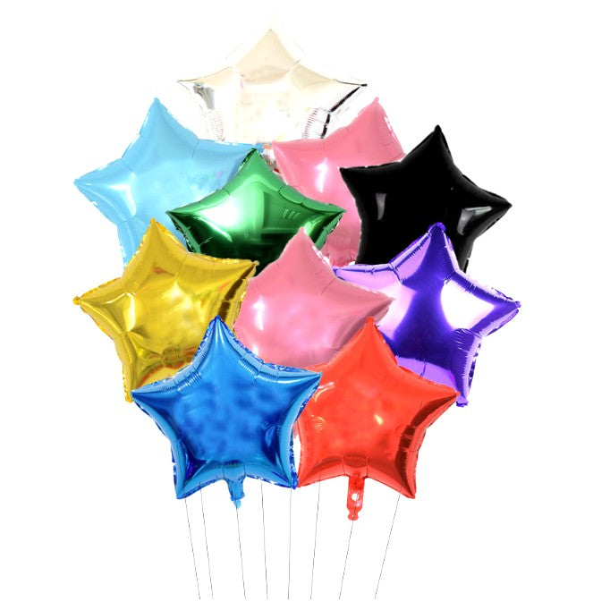 Balon din Folie Metalizata, Figurina Stea pentru Aniversare, Compatibil Aer si Heliu, Include Pai Umflare, 40 cm, Verde Glow