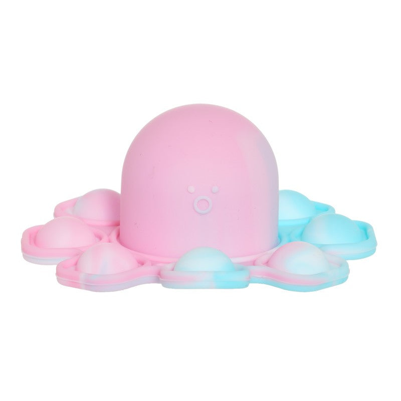 Jucarie Antistres Pop It, Caracatita Reversibila, Silicon, 20 x 10 cm, Multicolor/Lila