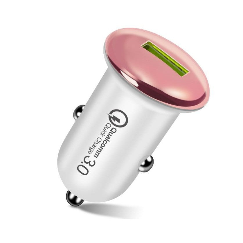 Incarcator Auto Quick Charge 3.0, Adaptor Universal USB pentru Masina si Camion 12-24V, Material ABS Rezistent, Roz