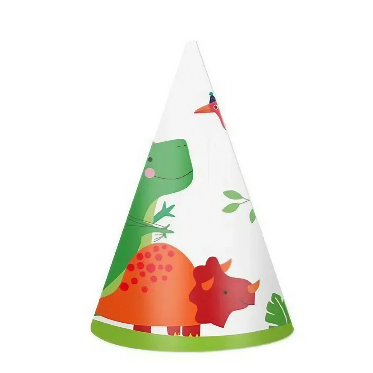 Set 6 Coifuri Petrecere Dino Party, Accesorii Aniversare Copii, Tematica Dinozauri, Carton cu Elastic, 19x15 cm, Multicolor