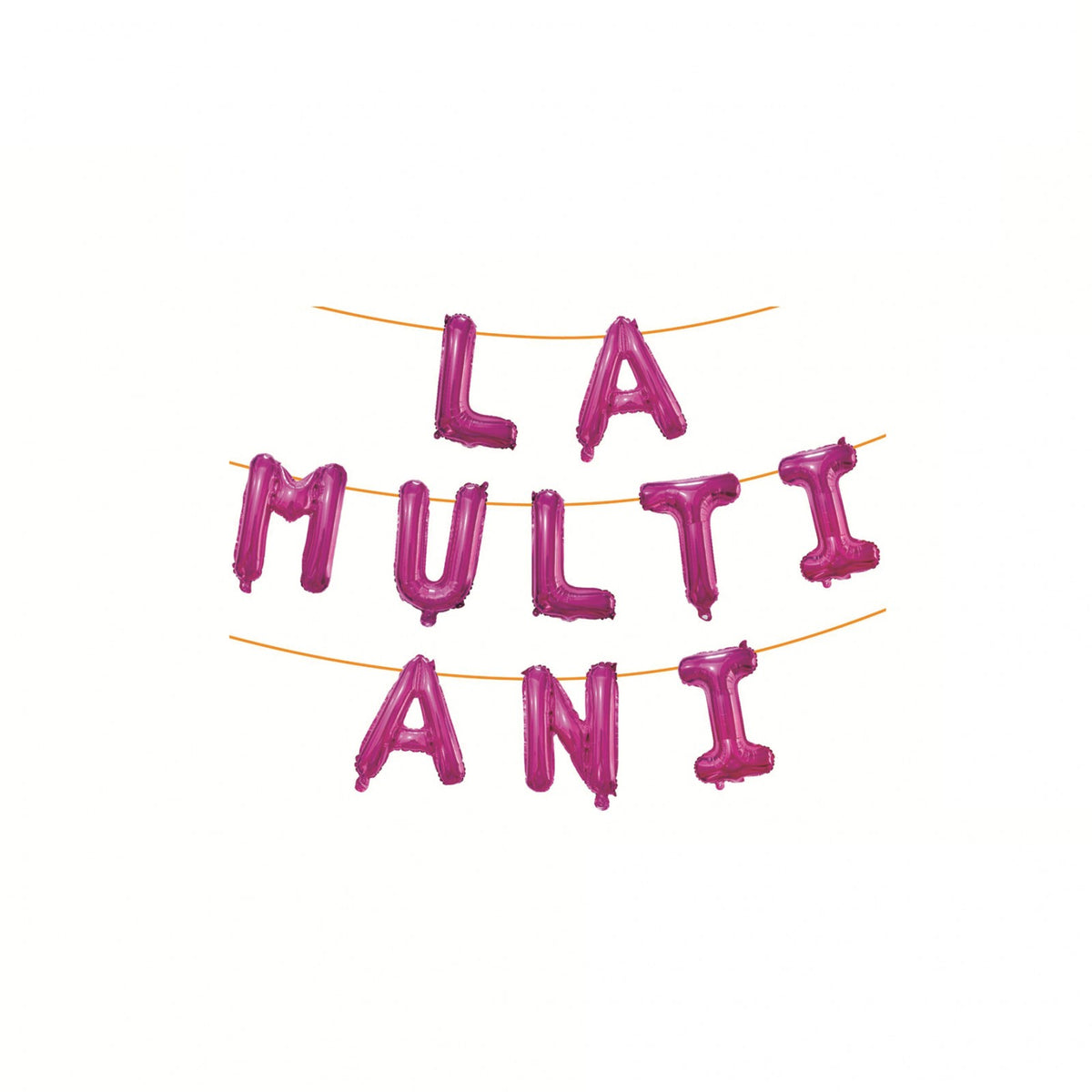 Set 10 Baloane din Folie Metalizata, Mesaj La Multi Ani, Litere Figurine Aniversare, Umflare Aer sau Heliu, Roz, 40 cm