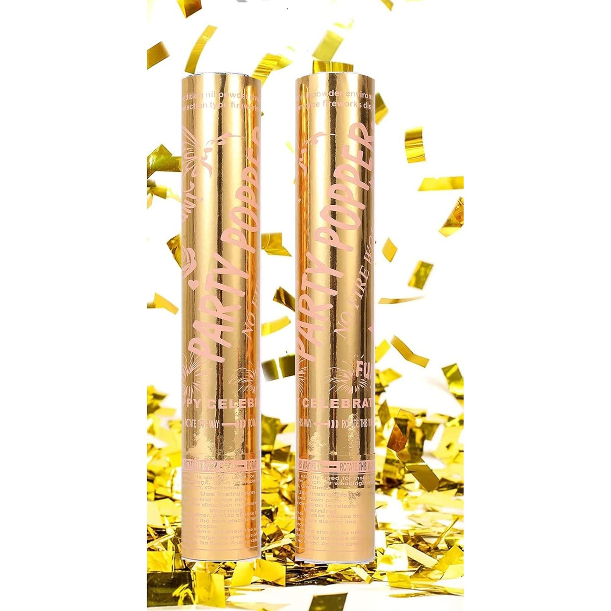 Tun Confetti Petrecere, Efect Spectaculos, Hartie Biodegradabila, 30 cm, Auriu