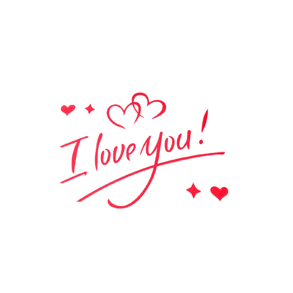 Autocolant Perete I Love You, Sticker Decorativ Tematica Iubire, Vinil Autoadeziv Rezistent UV, Rosu, 21x29 cm