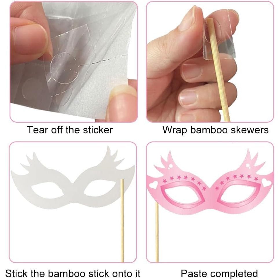 Set 60 Accesorii Petrecere Tip Props, Kit Photo Booth pentru Nunta si Evenimente, Carton si Lemn, Modele Ochelari, Mustata si Palarii, Multicolor
