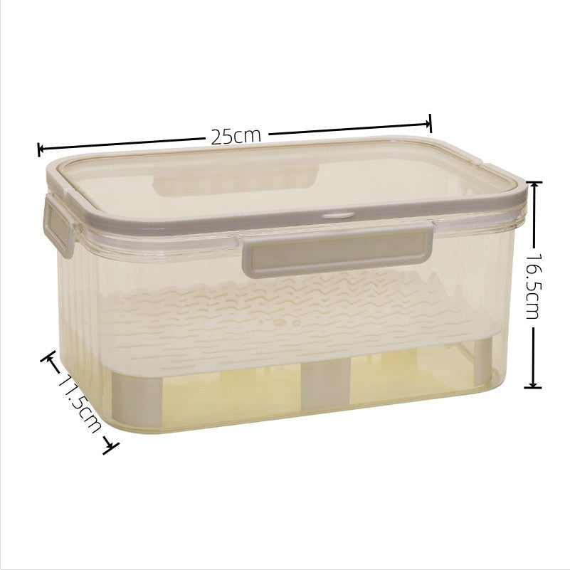 Caserola Pranz si Cutie de Depozitare Alimente, Separator Gheata si Scurgere, Mentinere Temperatura, Polipropilena, 25x16.5x11.5 cm, Gri/Transparent