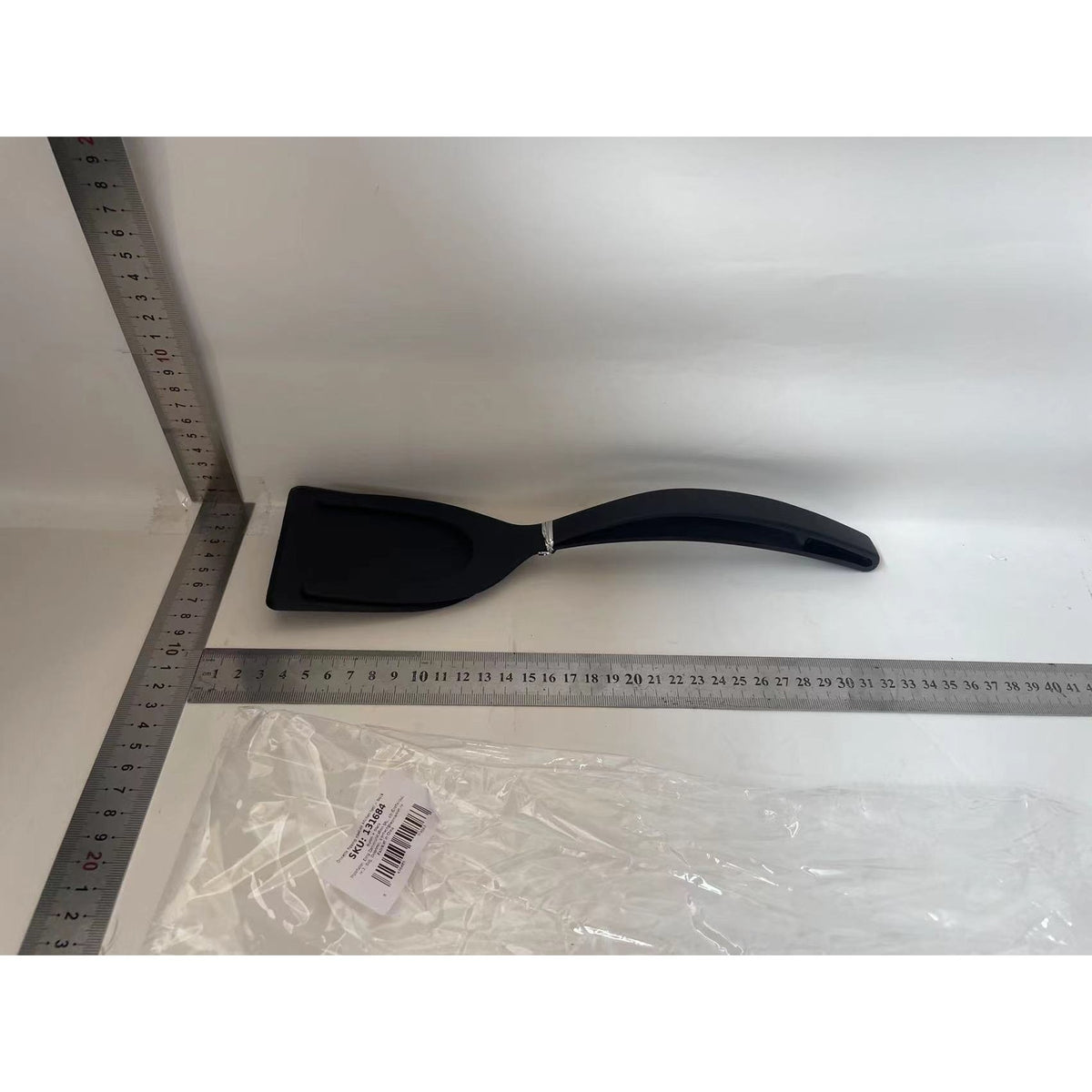 Spatula Multifunctionala Tip Cleste Pentru Gatit, Silicon Si Polipropilena Rezistenta, Pentru Carne Si Paine, 31 x 8.5 cm, Negru