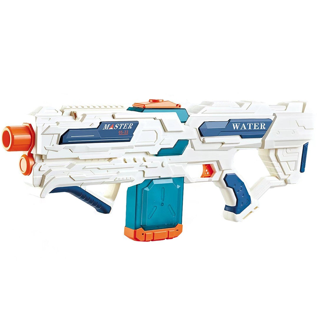 Pistol cu Apa Electric pentru Copii si Adulti, Functie de Tragere Automata Burst, Rezervor 600ml, Acumulator Reincarcabil 1200mAh, Alb/Albastru