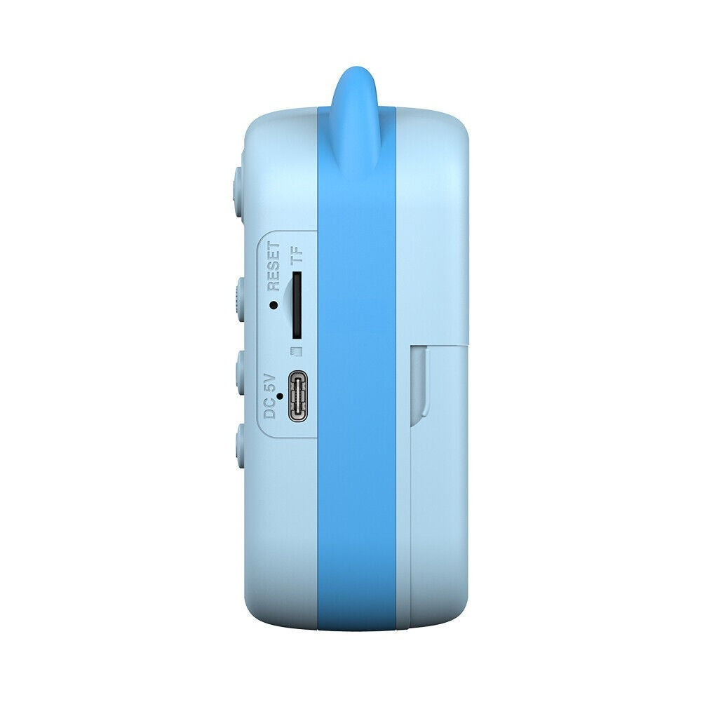 Camera Instantanee Copii, Imprimare Termica Foto si Video 1080P, Selfie Dual Camera, Conexiune Bluetooth si Aplicatie iOS/Android, Slot Card 32GB, Acumulator 1200 mAh, Model Pisica, Albastru