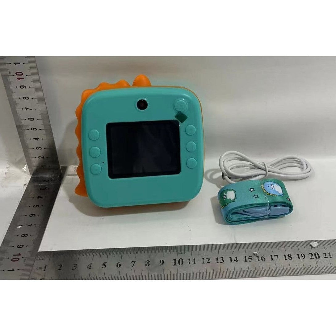 Camera Foto Instantanee Pentru Copii, Functie Printare Termica, Camera Duala Selfie 24MP, Video 1080p, Conexiune Bluetooth, Compatibil iOS/Android, Slot Card 32GB, Model Dinozaur, ABS, Verde