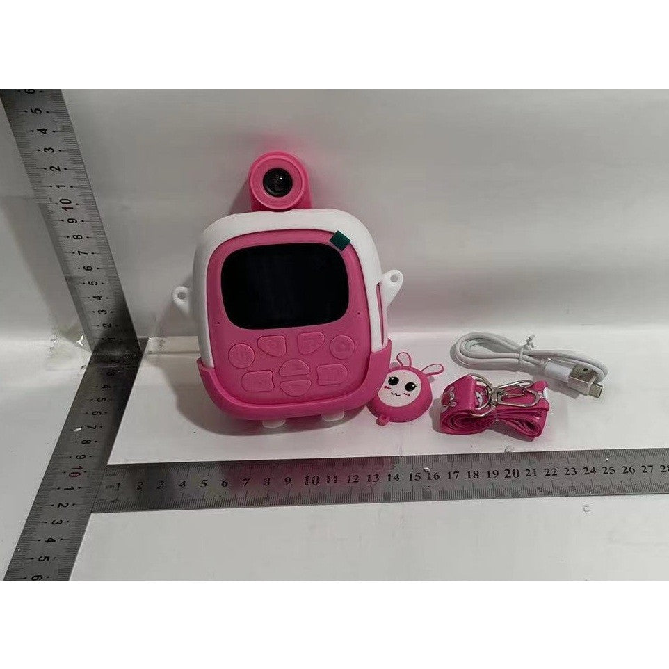 Camera Instantanee pentru Copii cu Functie de Printare Termica, Foto 24MP, Video 1080p, Bluetooth, Selfie, ABS, Model Iepure, Roz
