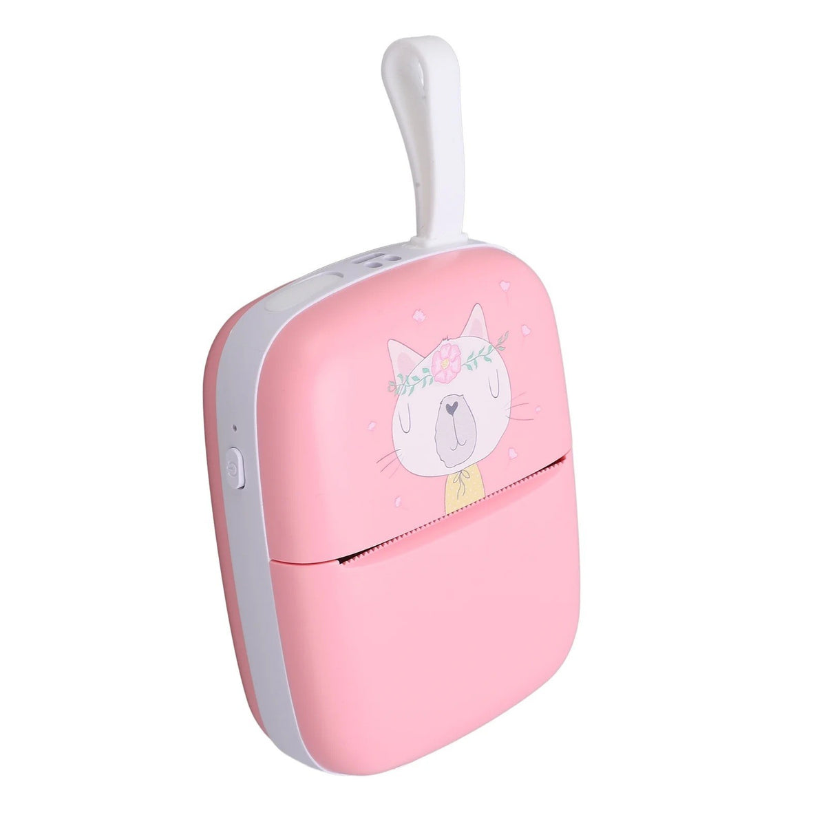 Mini Imprimanta Foto Portabila, Conexiune Bluetooth, Tehnologie Termica Fara Cerneala, Design Pisica, 200 DPI, Acumulator 1000 mAh, Incarcare USB, Plastic ABS, Roz