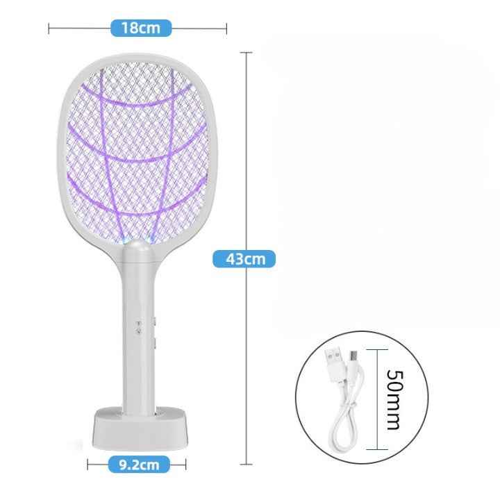 Lampa Electrica Impotriva Tantarilor si Insectelor, Dispozitiv Anti-Tantari cu Lumina UV, Reincarcabila prin USB, Silentioasa, Plasa din Aluminiu, Alba, 43 x 18 x 9.2 cm