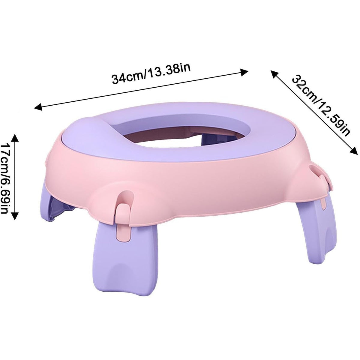 Olita Portabila pentru Calatorii si Vacante, Design Pliabil si Ergonomic, Spuma PU Ecologica, 1-6 Ani, 34x32x17 cm, Roz/Mov