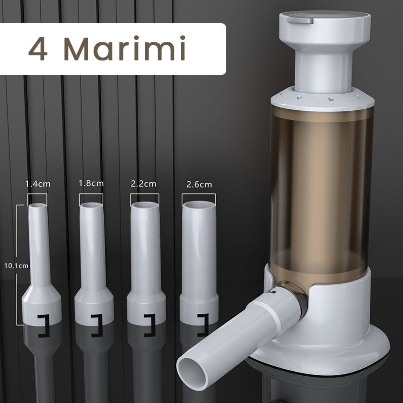Aparat de Umplut Carnati, Masina Manuala de Facut Carnati, Plastic Rezistent cu Ventuza, 4 Tuburi de Modelare Incluse, 26.3 x 11 x 11 cm, Maro Transparent