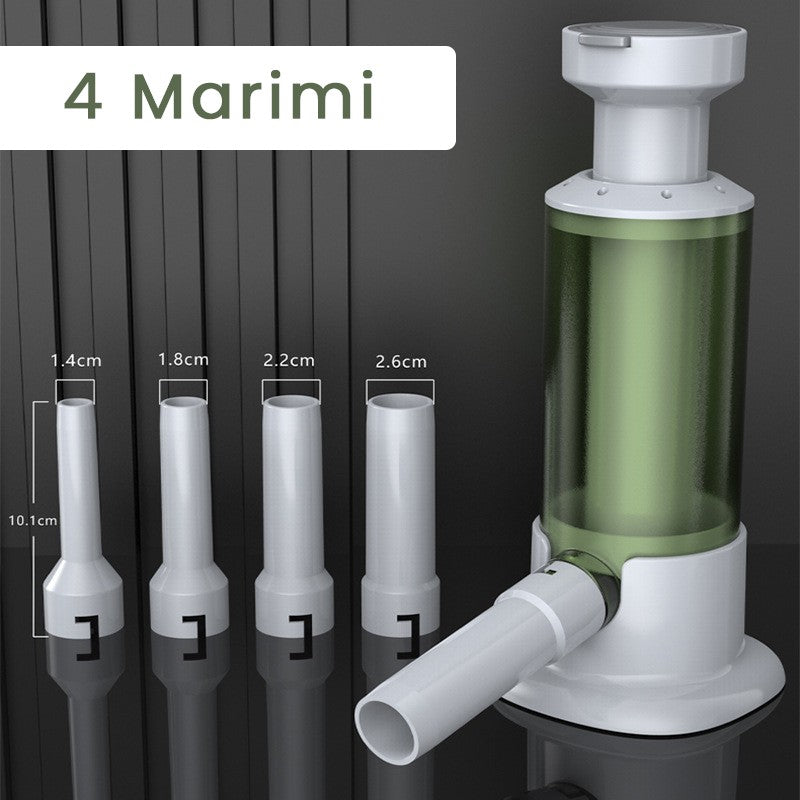 Aparat de Umplut Carnati Manual, Masina de Facut Carnati cu Ventuza, 4 Tuburi de Umplere Incluse, Plastic Durabil, 26.3 x 11 x 11 cm, Verde Transparent