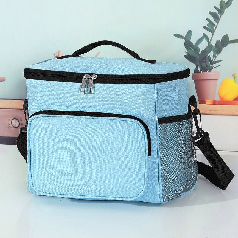 Geanta Termoizolanta pentru Picnic si Catering, Compartiment Multifunctional, Material Impermeabil, 2 Tipuri de Manere, Albastru Deschis, 26x24x17 cm