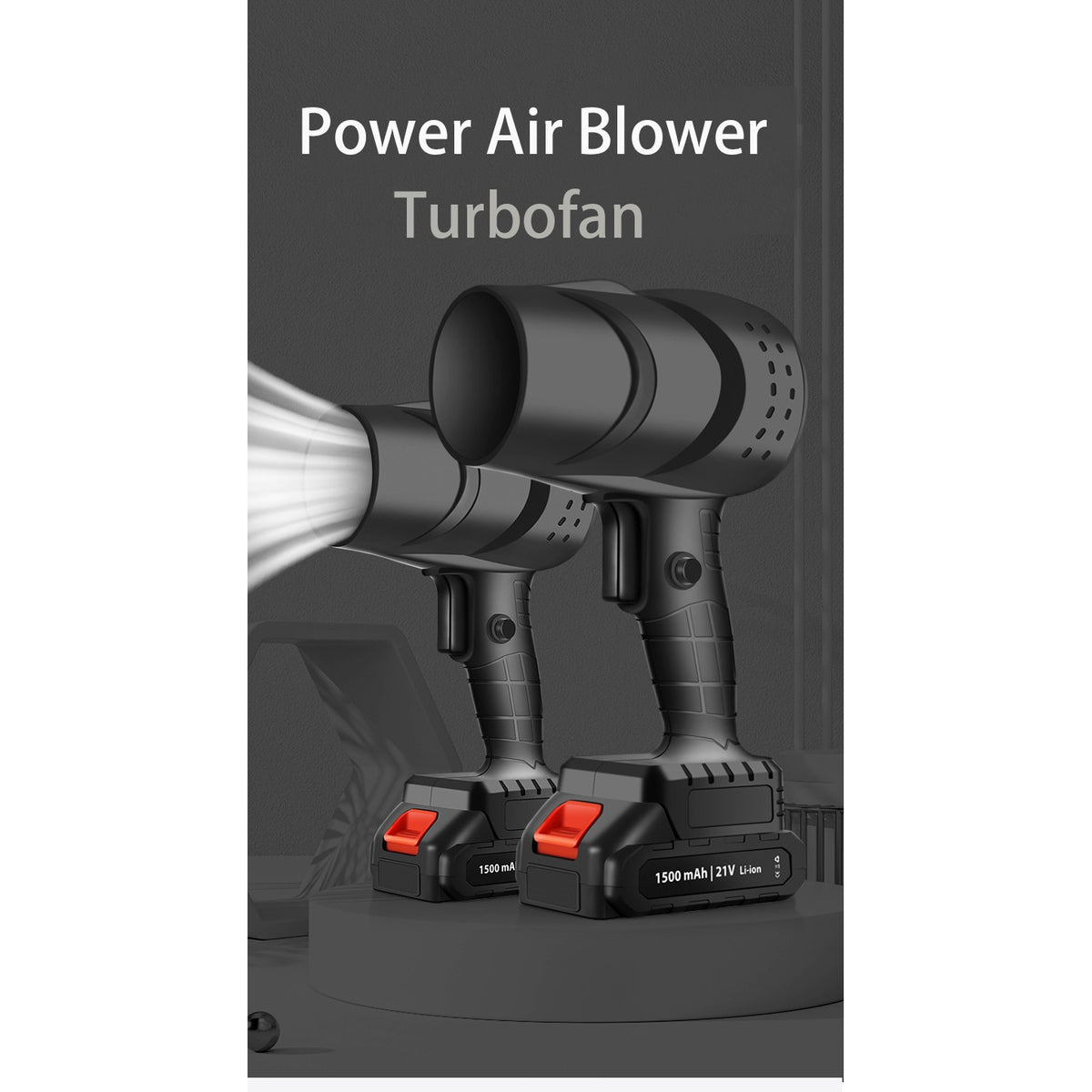 Suflanta Aer Multifunctionala Portabila, Curatare Praf, Gratar si Auto, Viteza 25000 RPM, 2 Acumulatori Li-Ion 1500 mAh, Incarcator Inclus, 21V, Negru