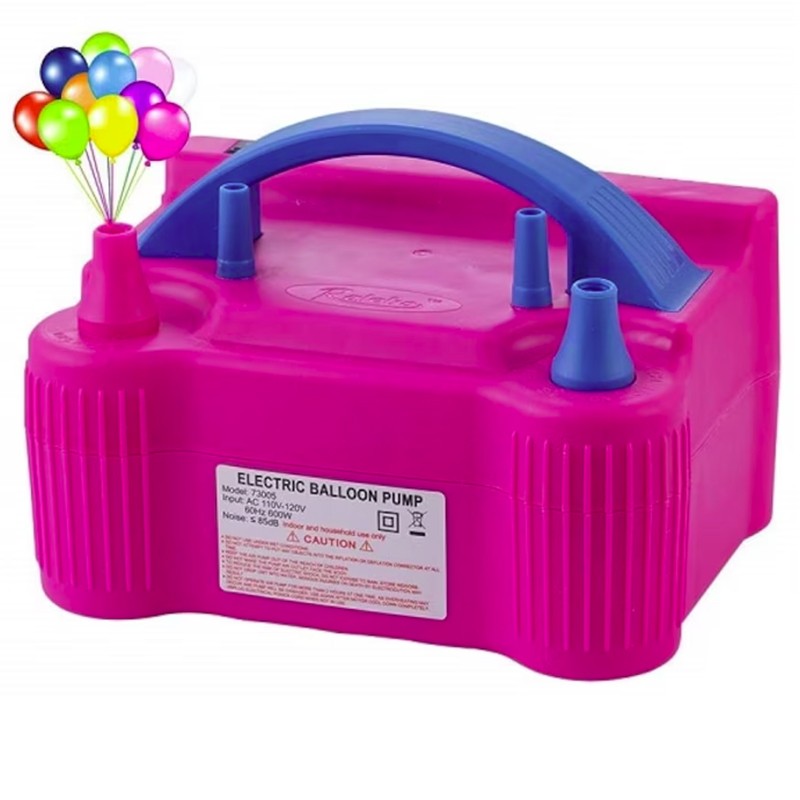 Pompa Electrica pentru Umflat Baloane, Doua Duze de Umflare, Putere 600W, Portabila, 220V, Mov