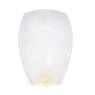 Set 3 Lampioane Zburatoare, Hartie Biodegradabila si Ignifuga, Greutate Redusa 40 g, 82 x 45 x 31 cm, Alb